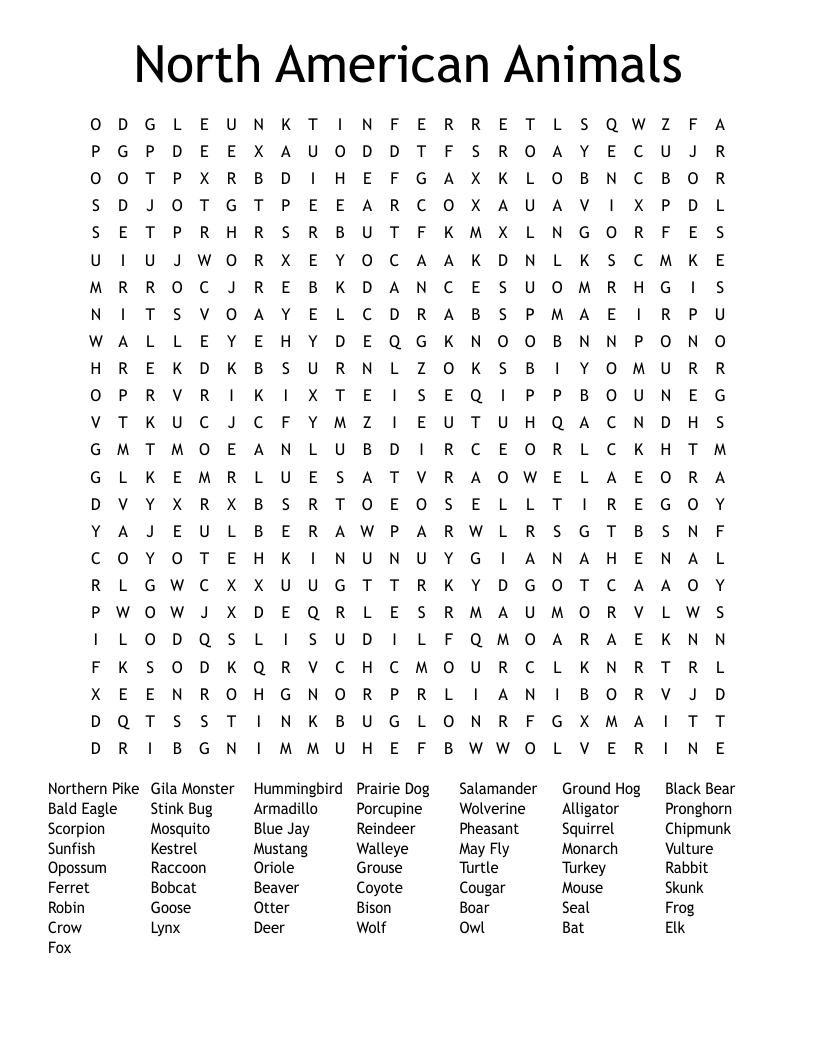Hunting Word Search WordMint