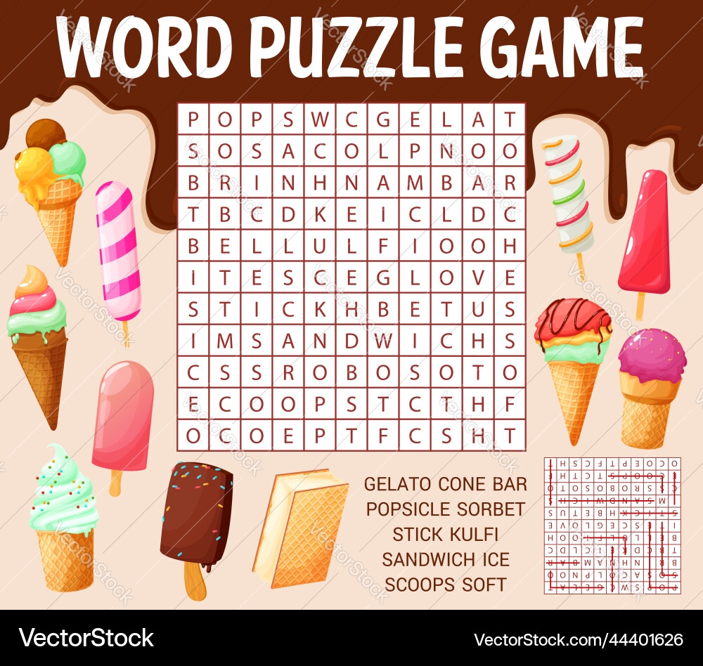 Printable Ice Cream Word Search Printable Ice Cream Word Search