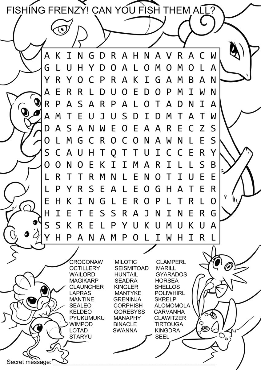 IcyAiko On X Pokemon Wordsearch Can You Find The Secret Message All Directions Possible Add Some Color If Frustrated pokemon wordsearch color Https t co xN2WIYIUVK X
