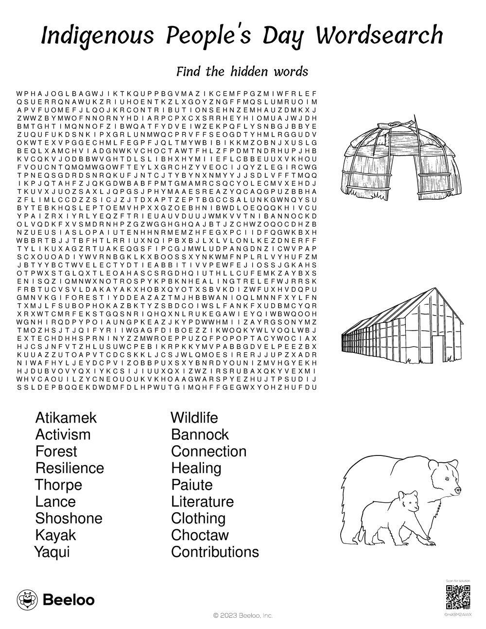 Indian Word Search Printable Inc