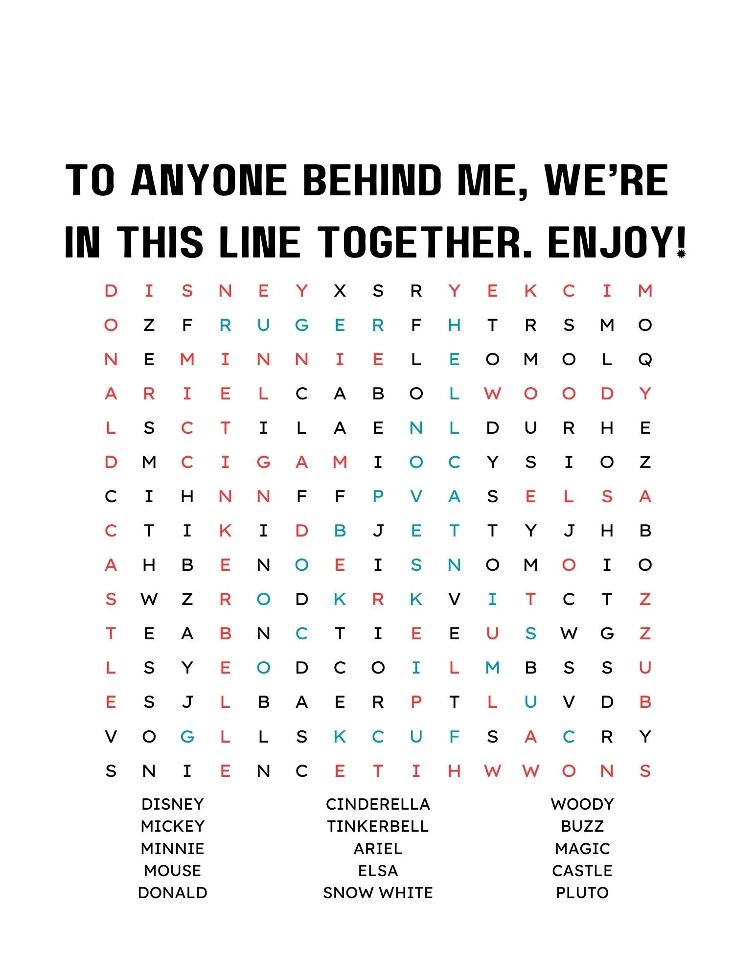 Interactive Disneyland Park Wordsearch SVG PNG Clean And Dirty Options Available Etsy