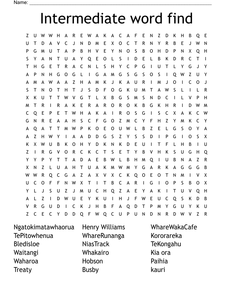 Intermediate Word Find Word Search WordMint