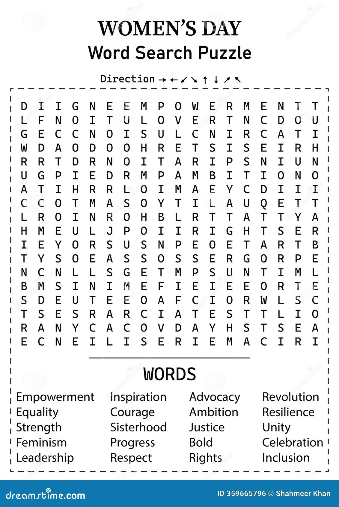 International Women S Day Word Search 17x17 Puzzle Game For Kids Teens Adults Stock Illustration Illustration Of Wordgame Students 359665796