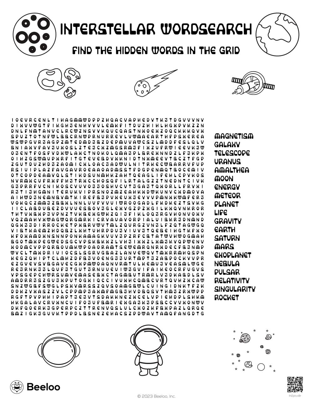Interstellar Wordsearch Beeloo Printable Crafts And Activities For Kids