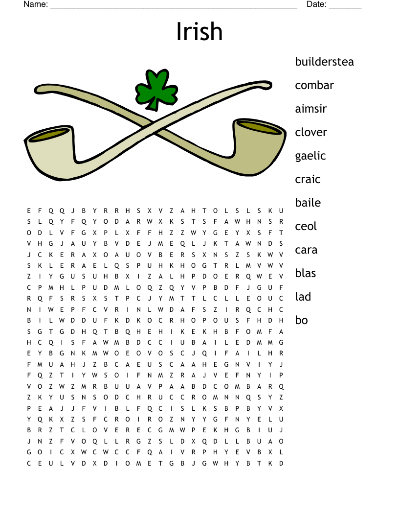 Irish Word Search WordMint