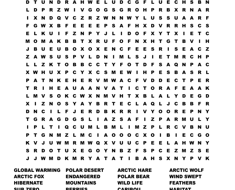 IT S ALL ABOUT THE ARCTIC Word Search WordMint