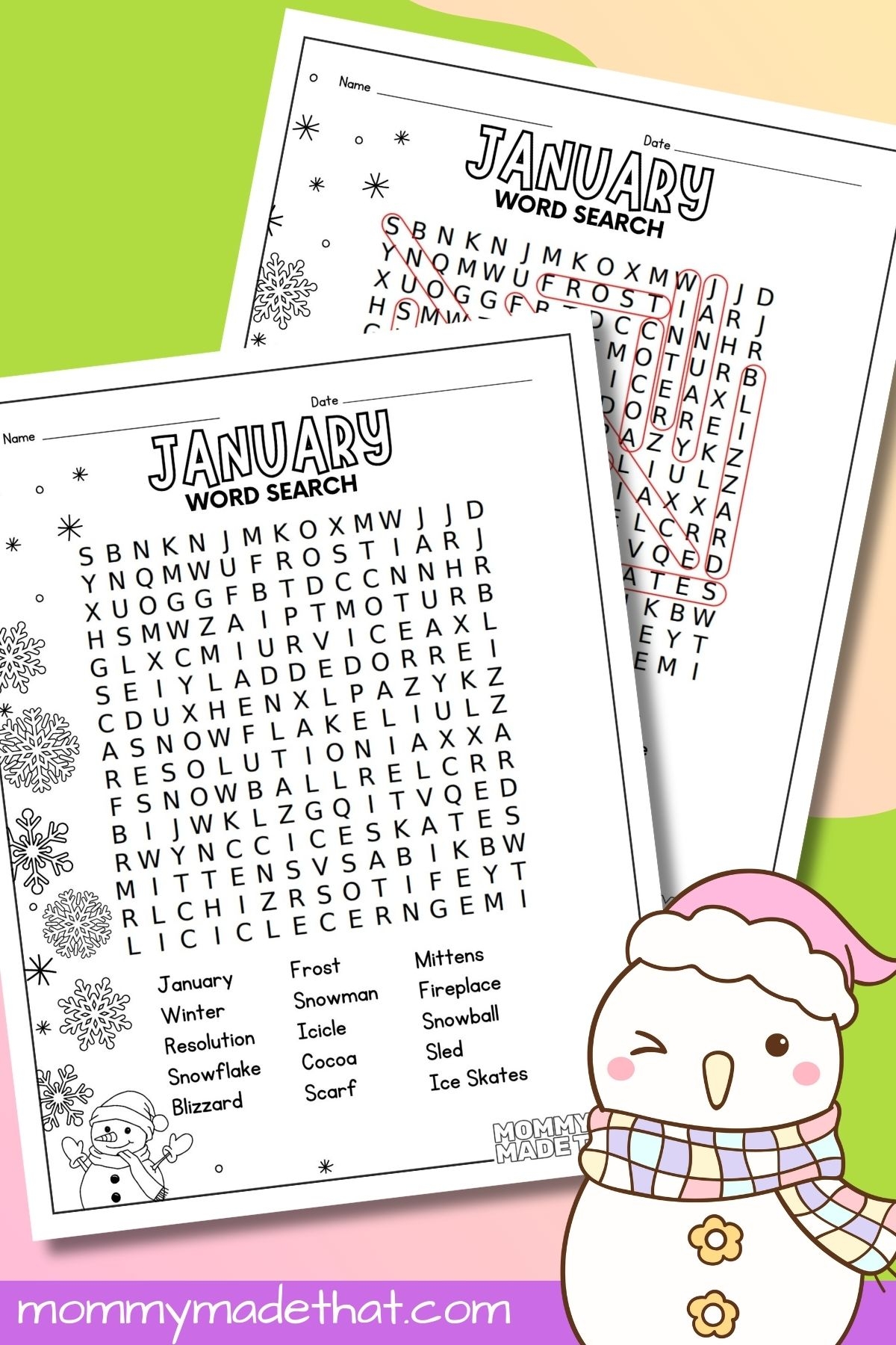 Word Search Printable With Answer Key