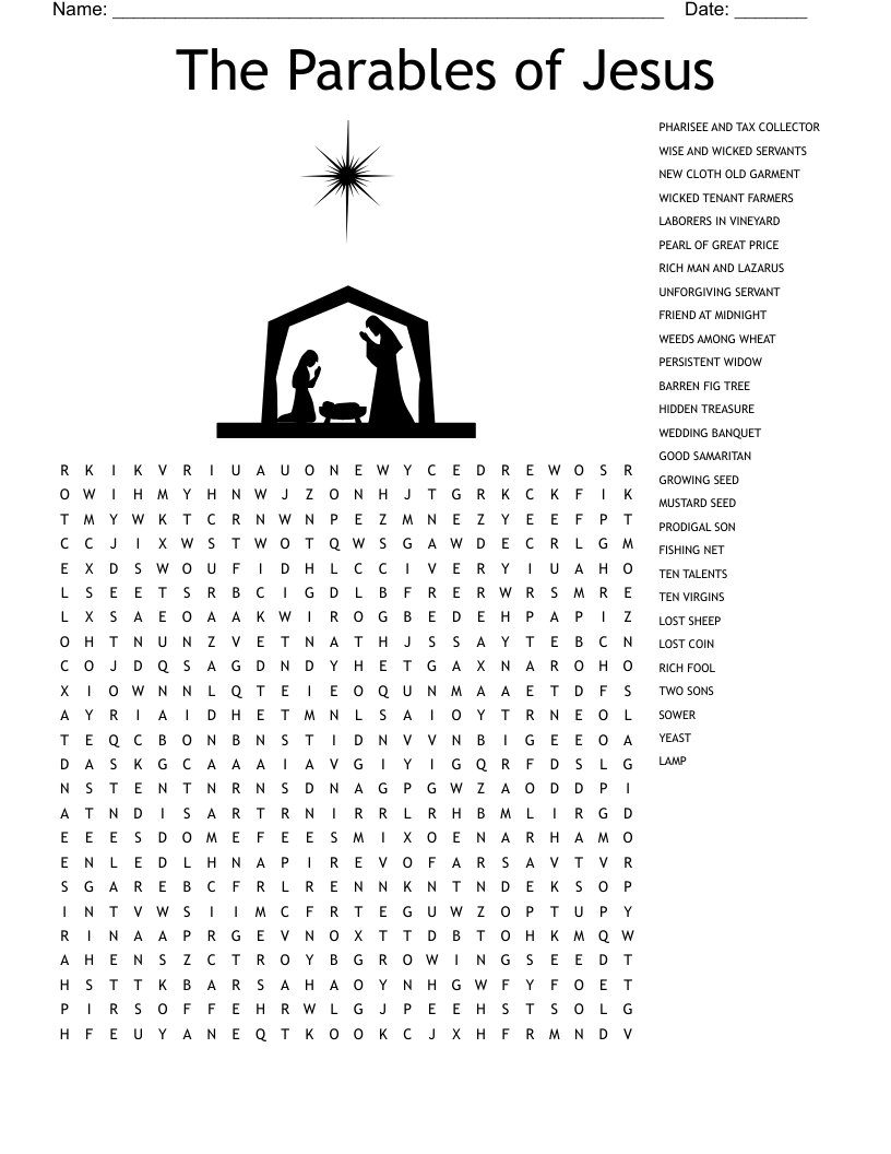 Jesus And Nicodemus Word Search WordMint