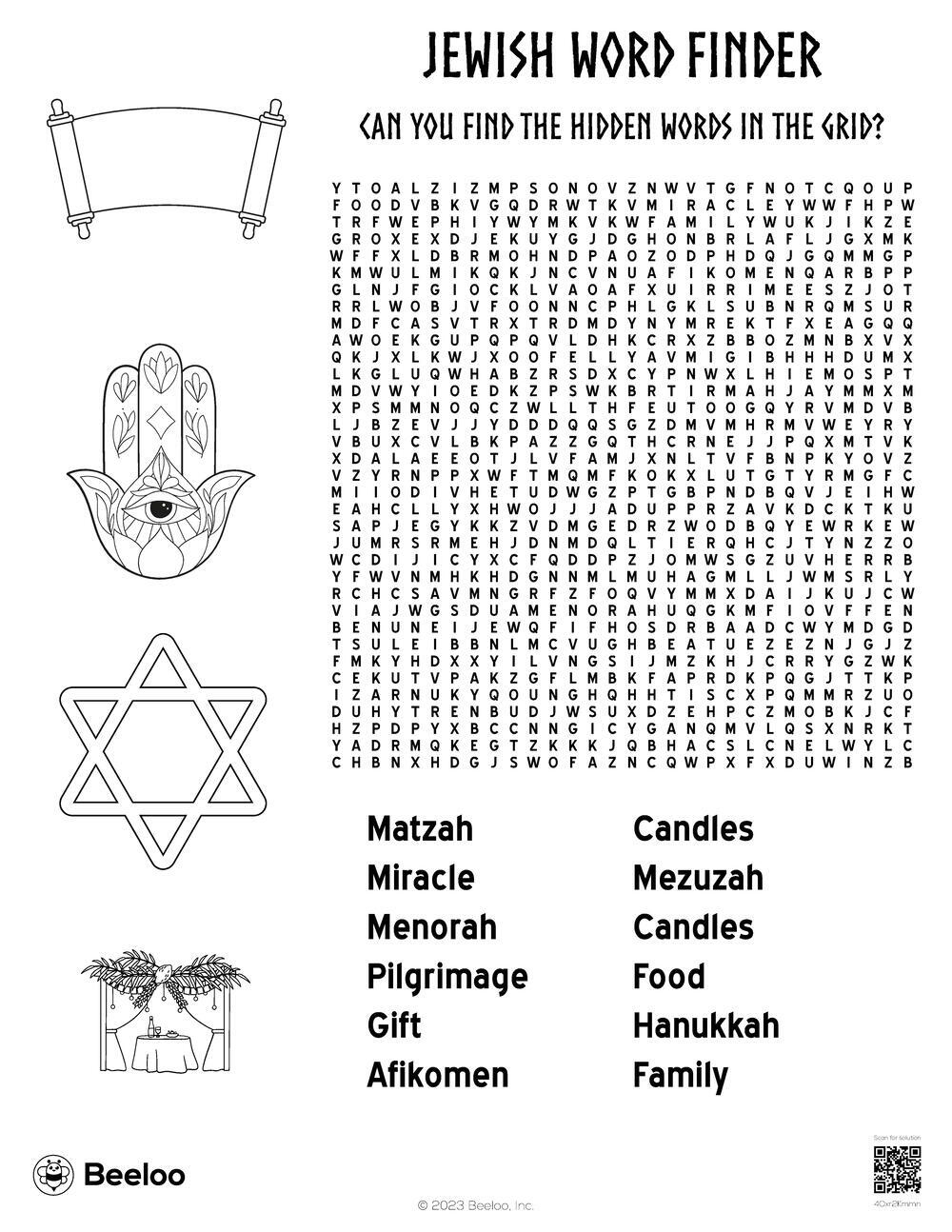 Jewish themed Word Searches Beeloo Printable Crafts And Activities For Kids