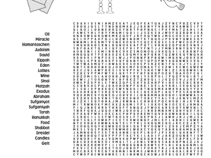 Jewish themed Word Searches Beeloo Printable Crafts And Activities For Kids