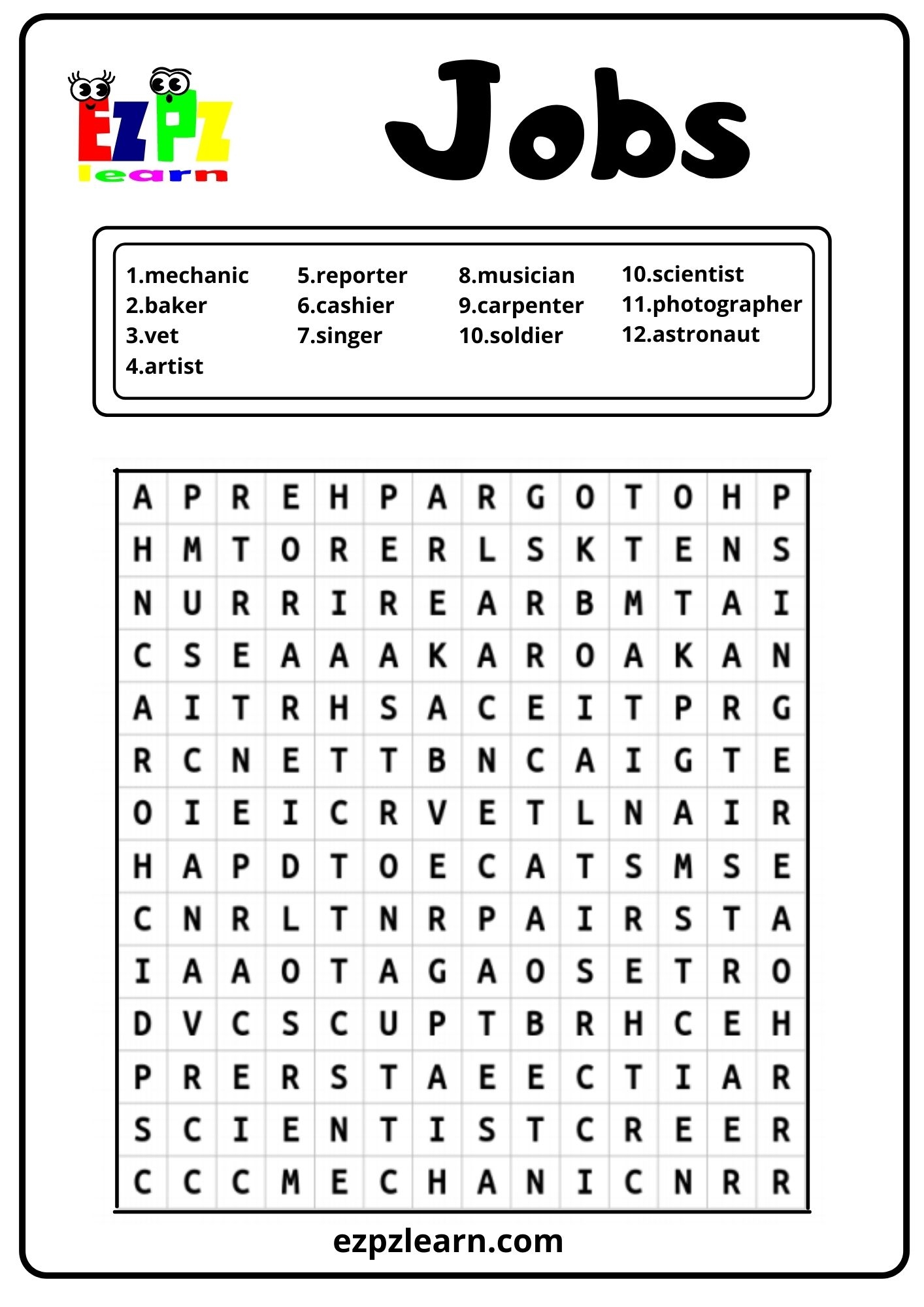 2nd Grade Word Search Free Printable