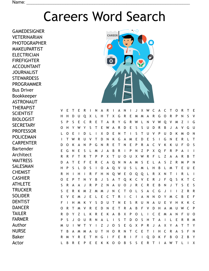 Jobs Careers Word Search WordMint