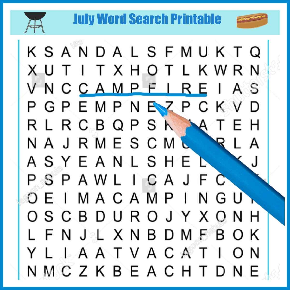 Free Campfire Printable Word Search