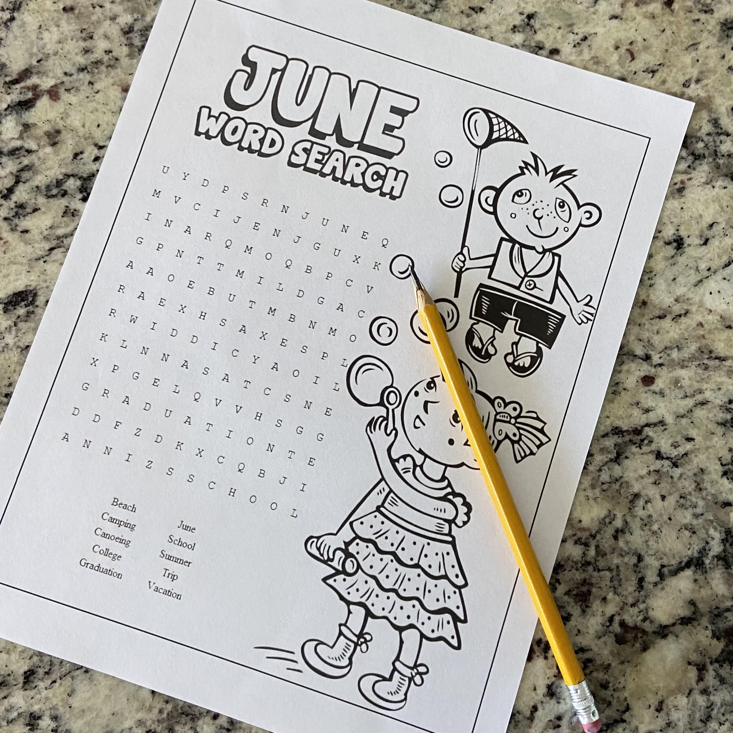 June Word Search