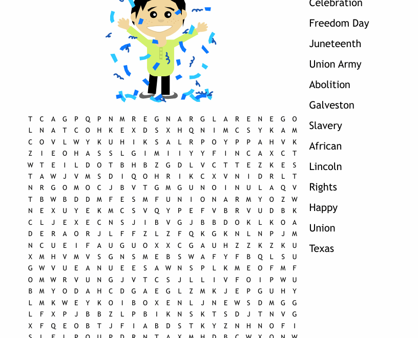Juneteenth Word Search WordMint