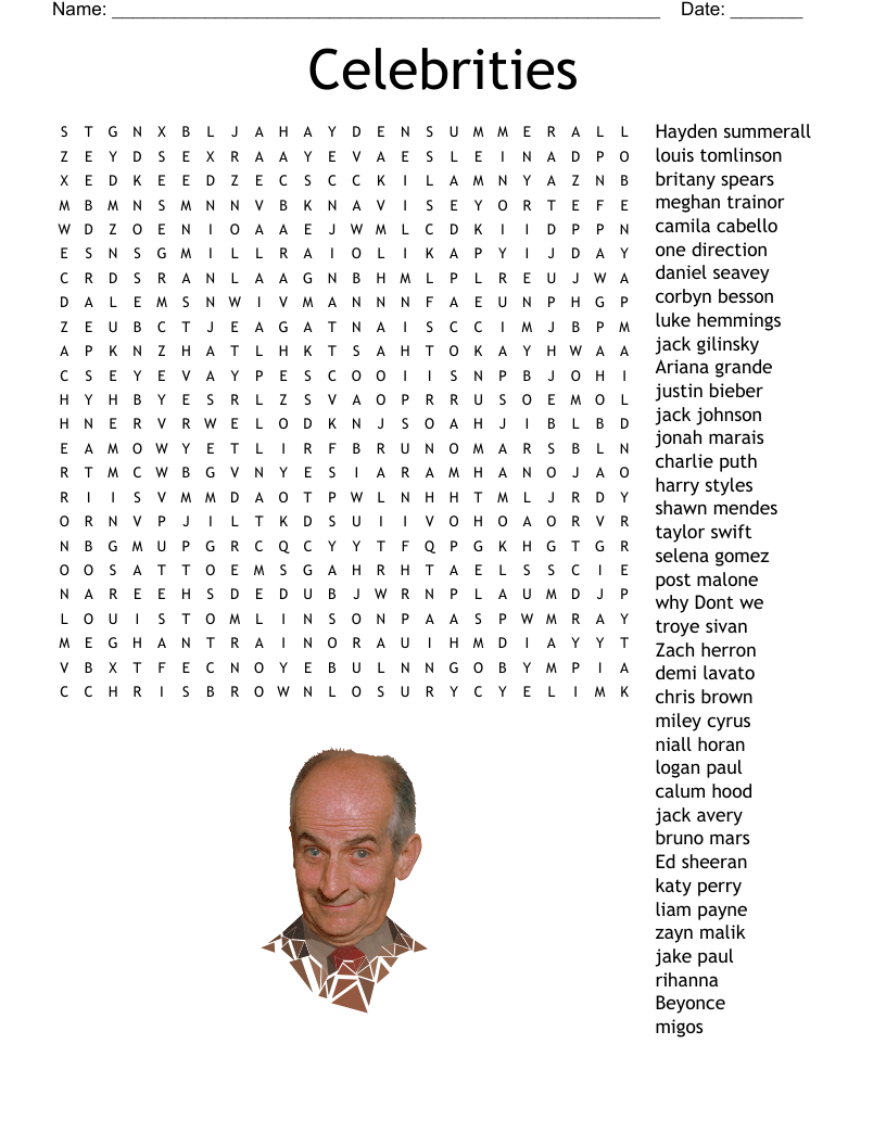 Justin Bieber Word Search WordMint