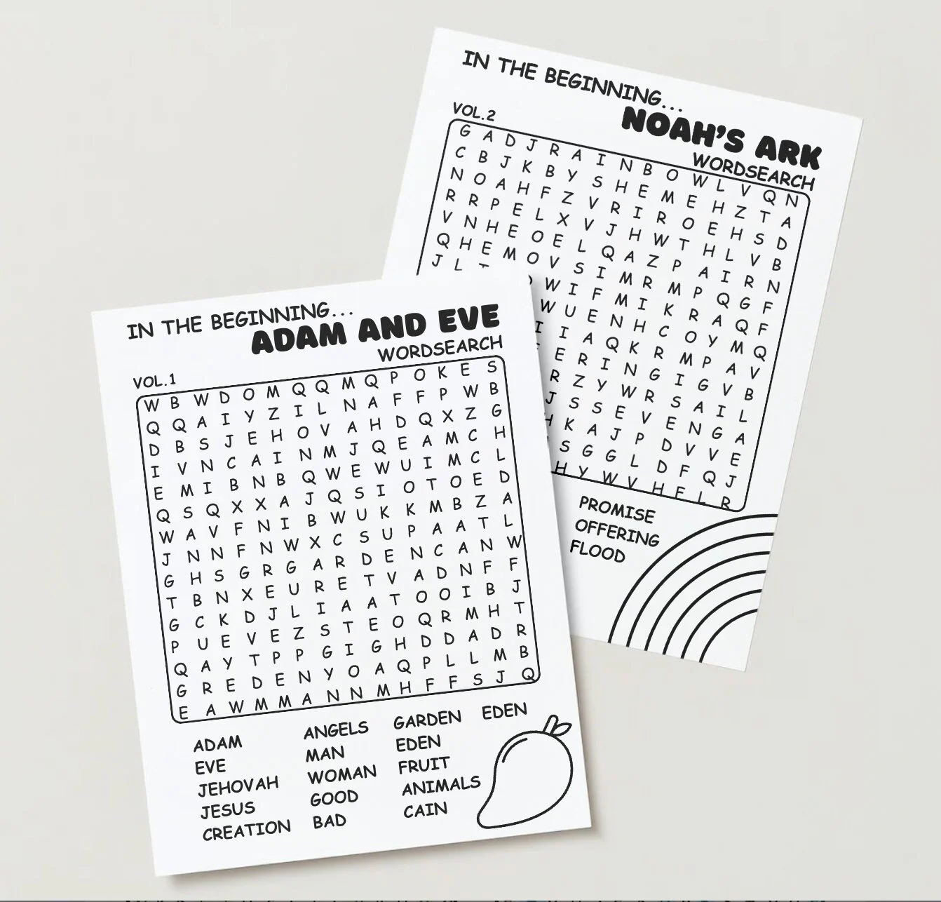 Printable Adam And Eve Word Search