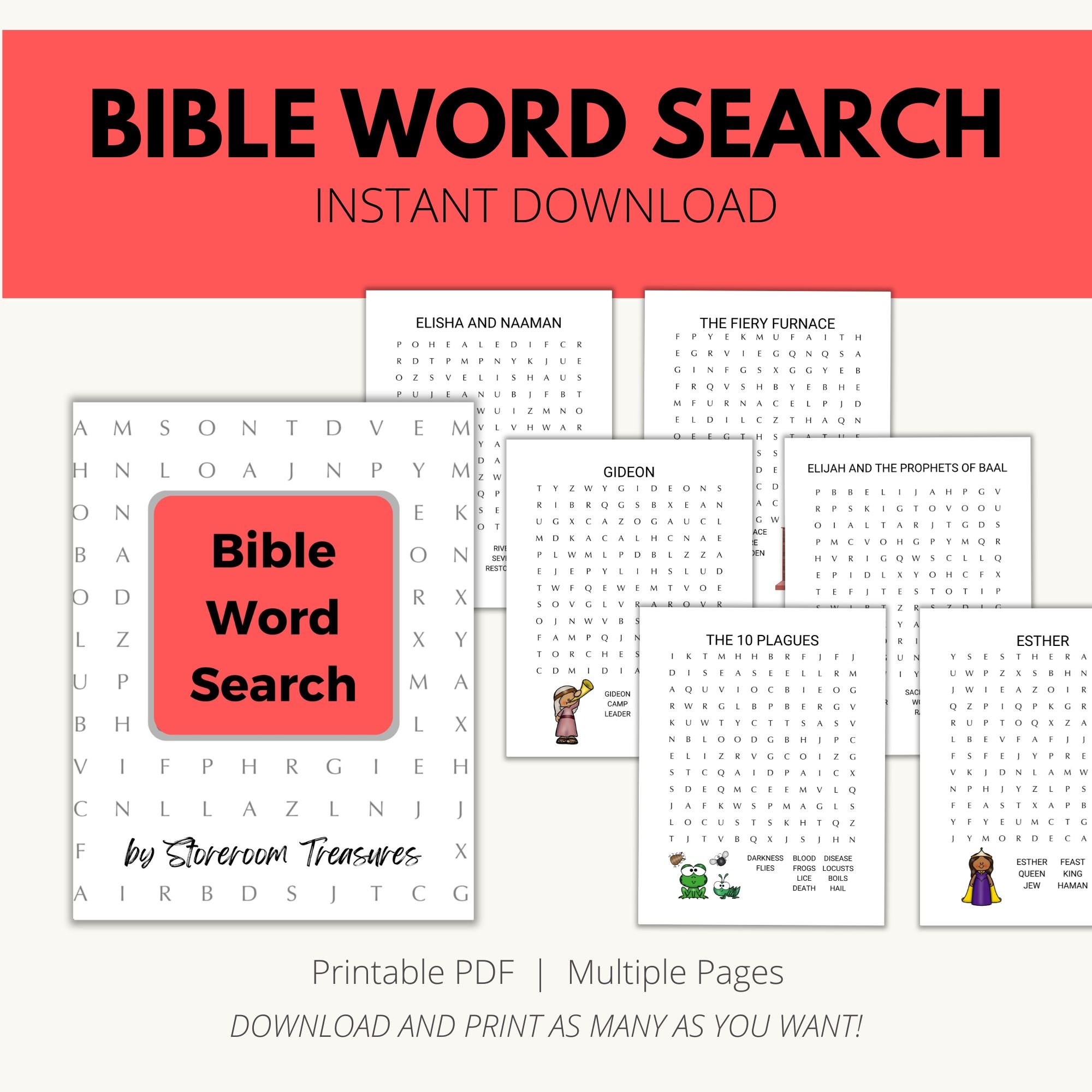 Kids Bible Word Search Printable Old Testament Classful