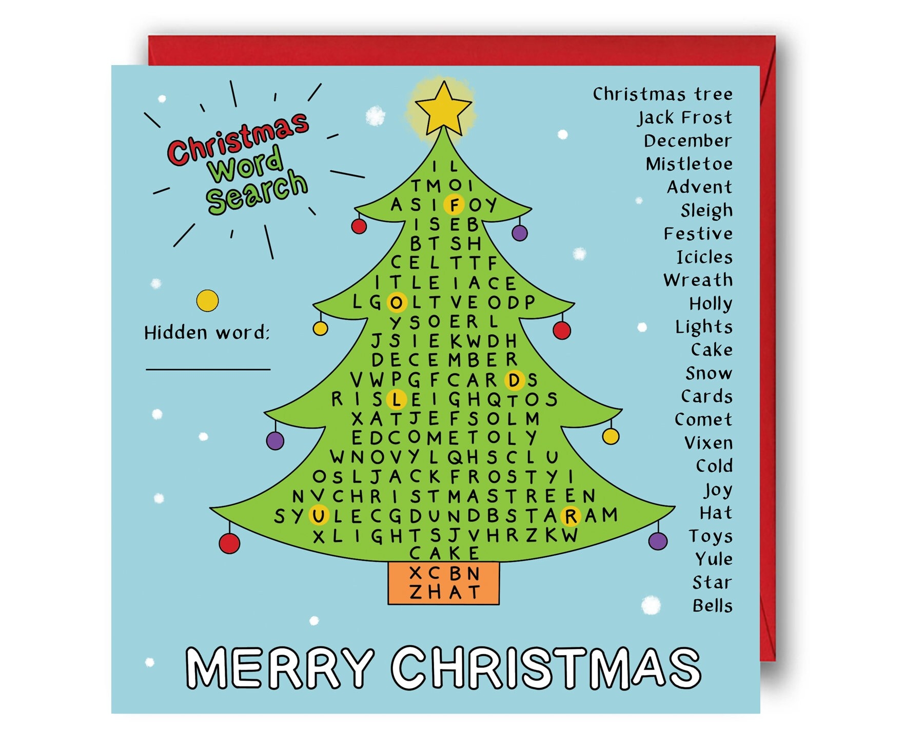 Kids Christmas Card Christmas Word Search Puzzle Card Christmas Activity Cards Puzzle For Kids Holidays Card Festive Cards For Children Etsy