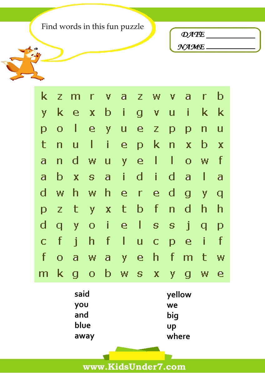 Printable Word Search Puzzels