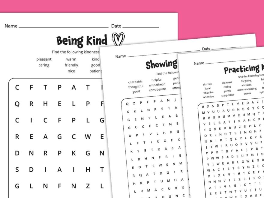 Kindness Word Search Bundle Free Download Plus Answer Key