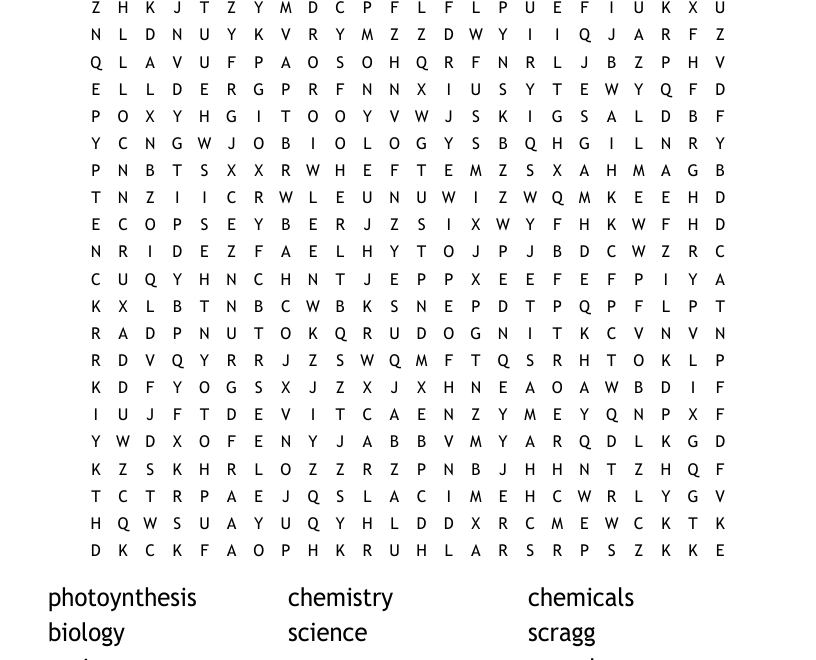 KS3 Science Wordsearch WordMint