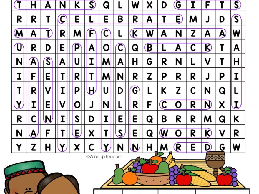 Kwanzaa Word Search EASY Puzzle Ready To Go Made By Teachers