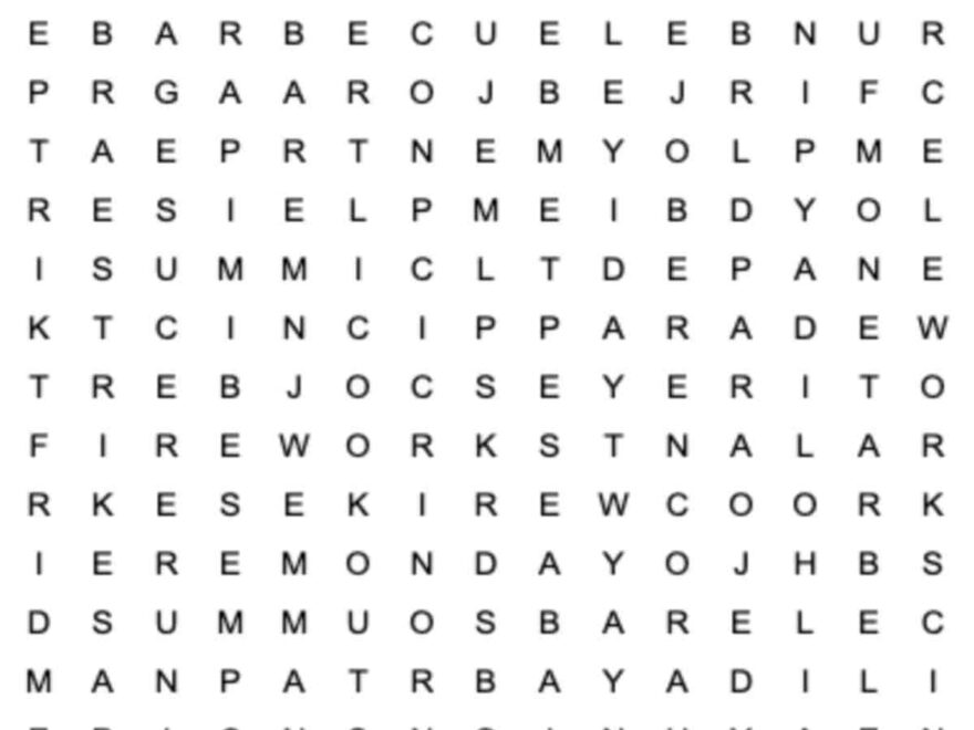 Labor Day Word Search Printable Free Word Find Answer Key
