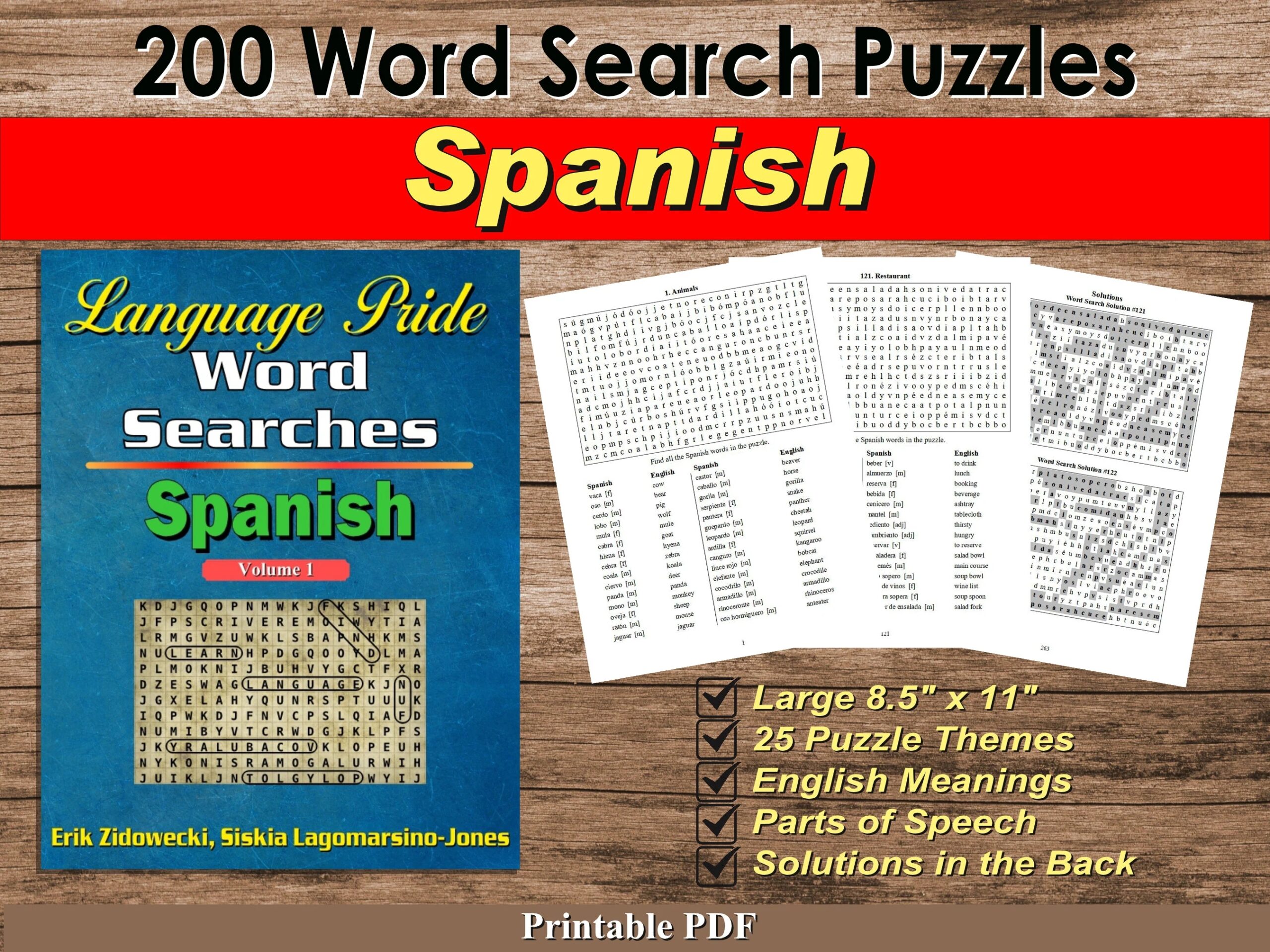 Language Pride Word Searches Ebook Spanish Volume 1 Etsy