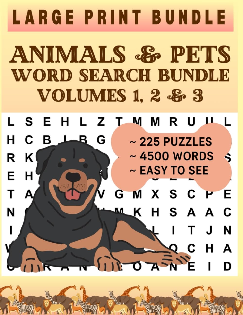 Large Print Animals Pets Word Search Bundle Volumes 1 2 3 4500 Words 225 Absorbing Fascinating Relaxing Big Font Themed Puzzles For Print Animals Pets Word Search Books Press Kerry 9798875671852 Amazon Books