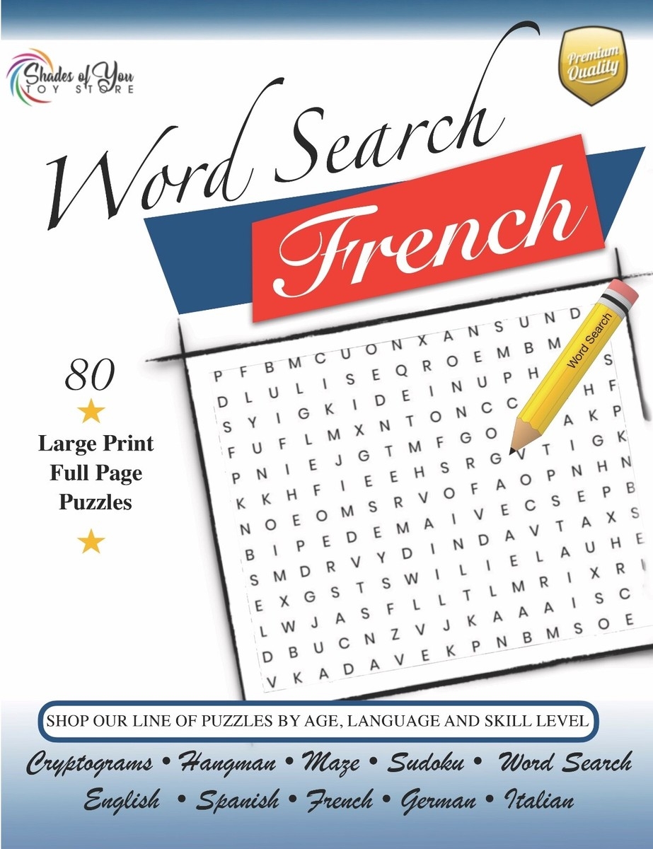 Large Print FRENCH Word Search Puzzles Digital Printable Download EBay