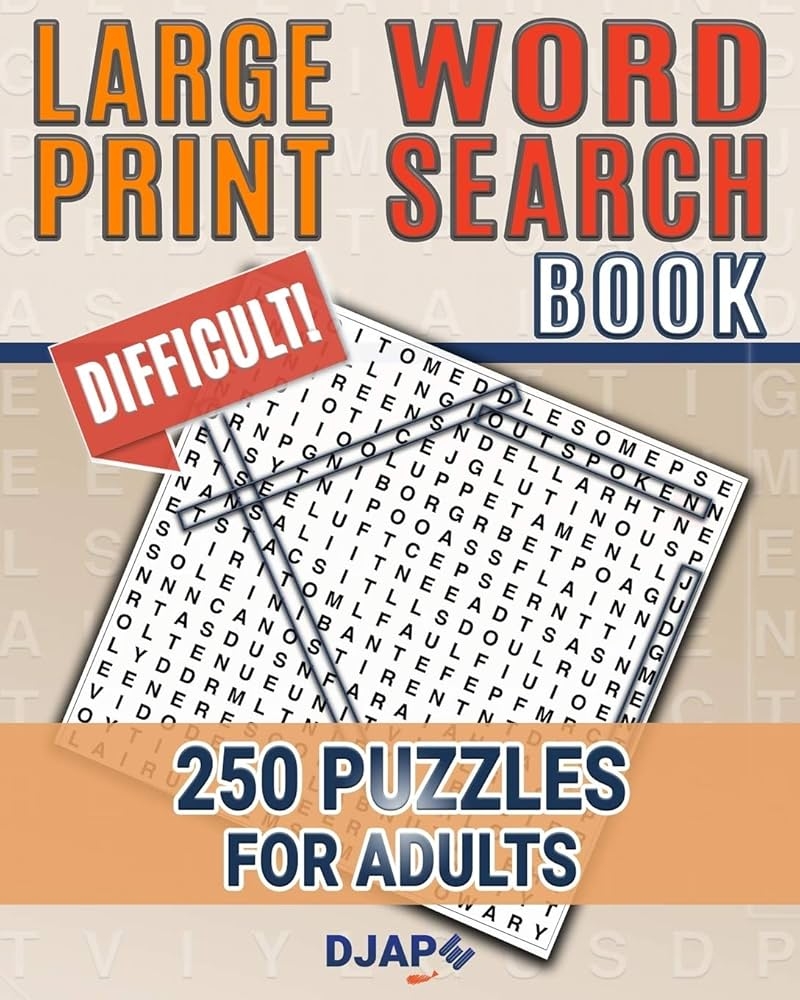 Large Print Word Search Book 250 Puzzles For Adults Word Search Books For Adults Djape 9781519410061 Amazon Books