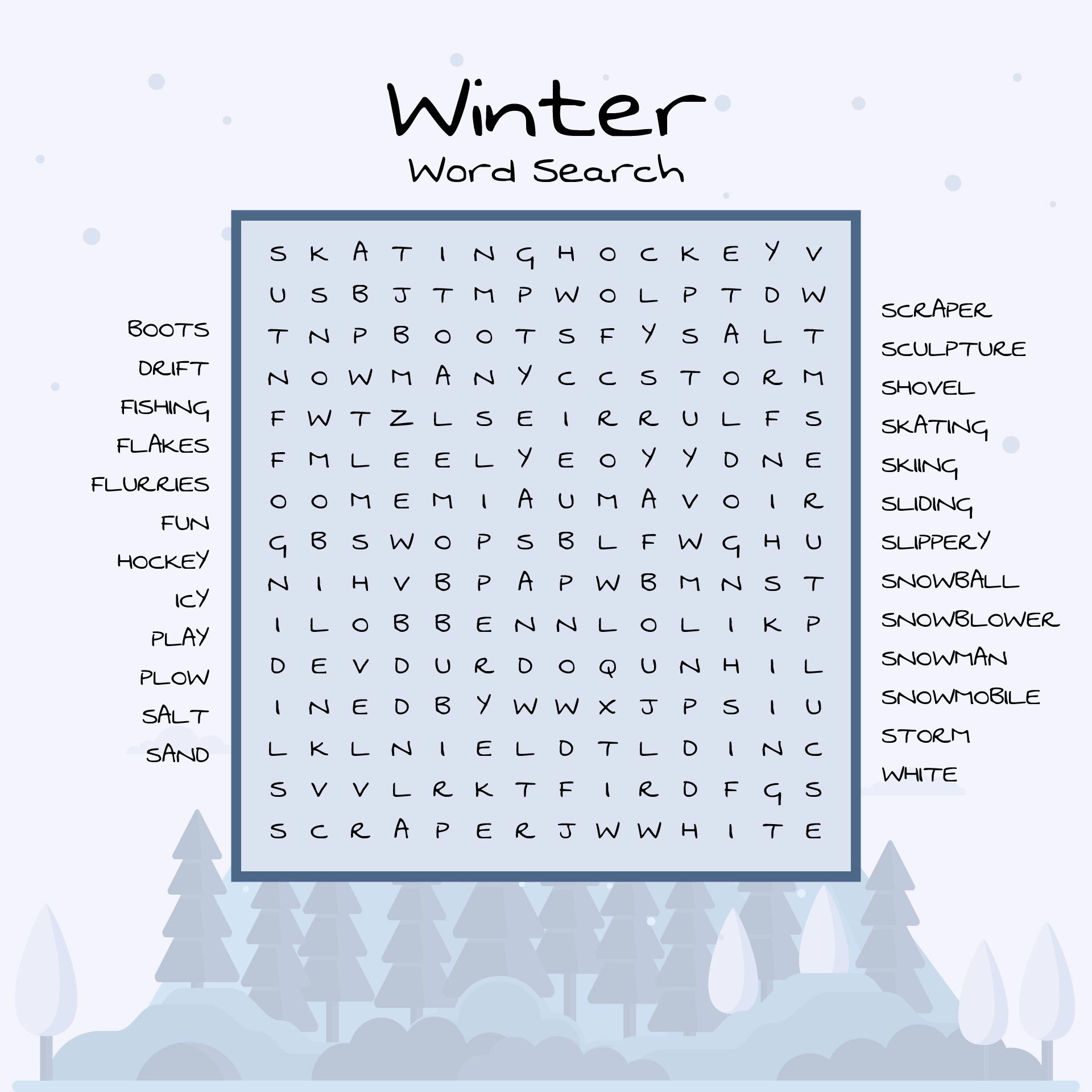 Large Print Word Search Puzzles Printable
