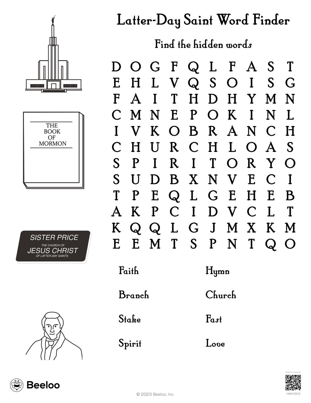 Latter Day Saint Word Finder Beeloo Printable Crafts And Activities For Kids Latter Day Saint Word Finder Beeloo Printable Crafts And Activities For Kids