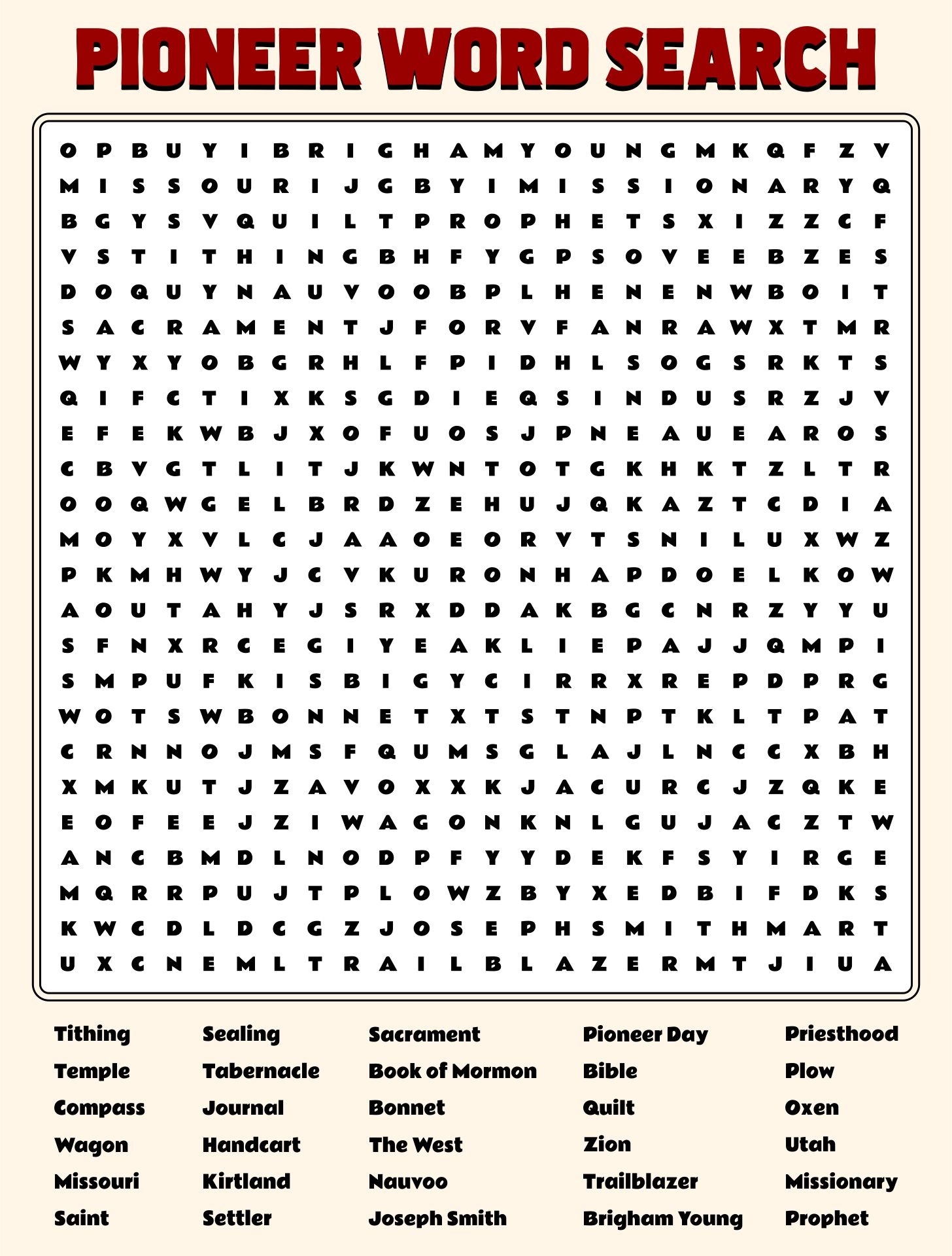 LDS Word Search Puzzles 12 Free PDF Printables Printablee