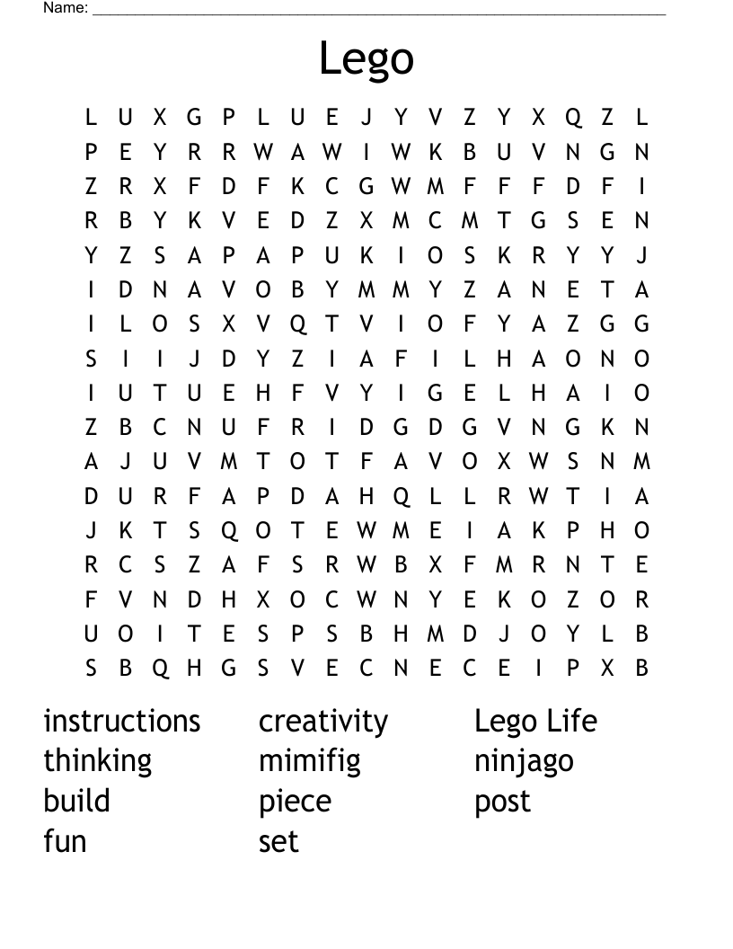 Lego Word Search WordMint