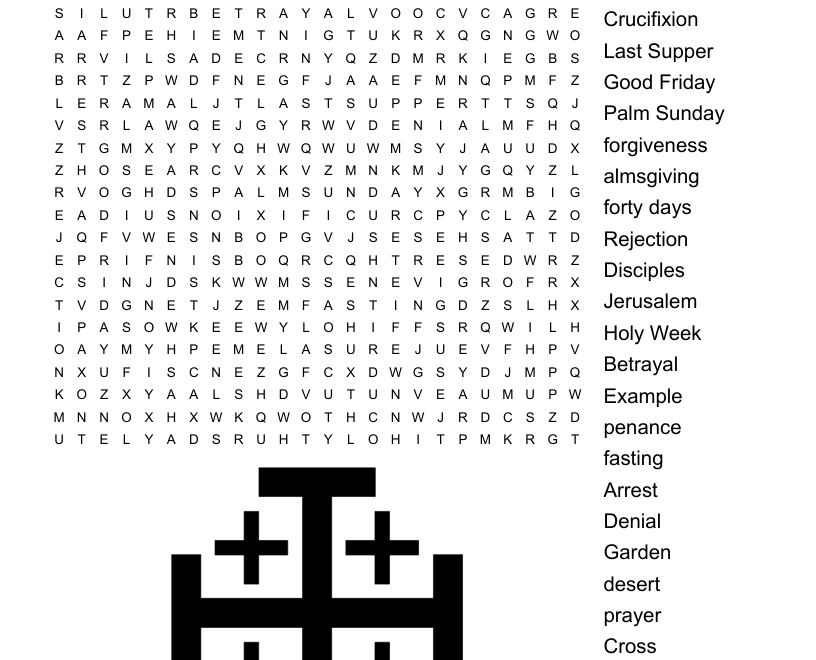 Lent Word Search WordMint