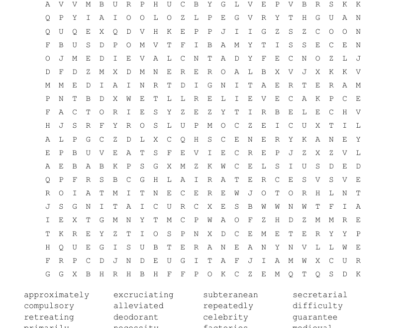 List 15 Word Search WordMint