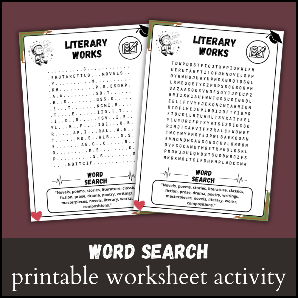 Literature Printable Word Search