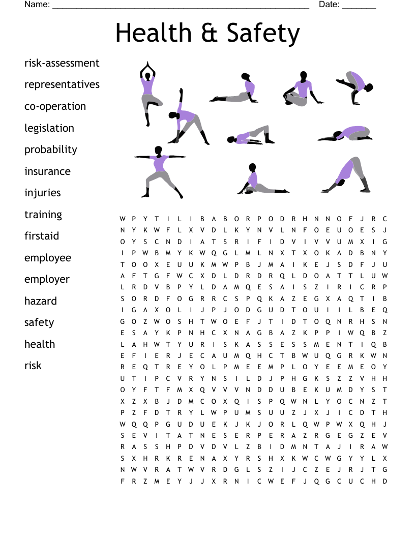 Livewires Health And Safety Word Search WordMint