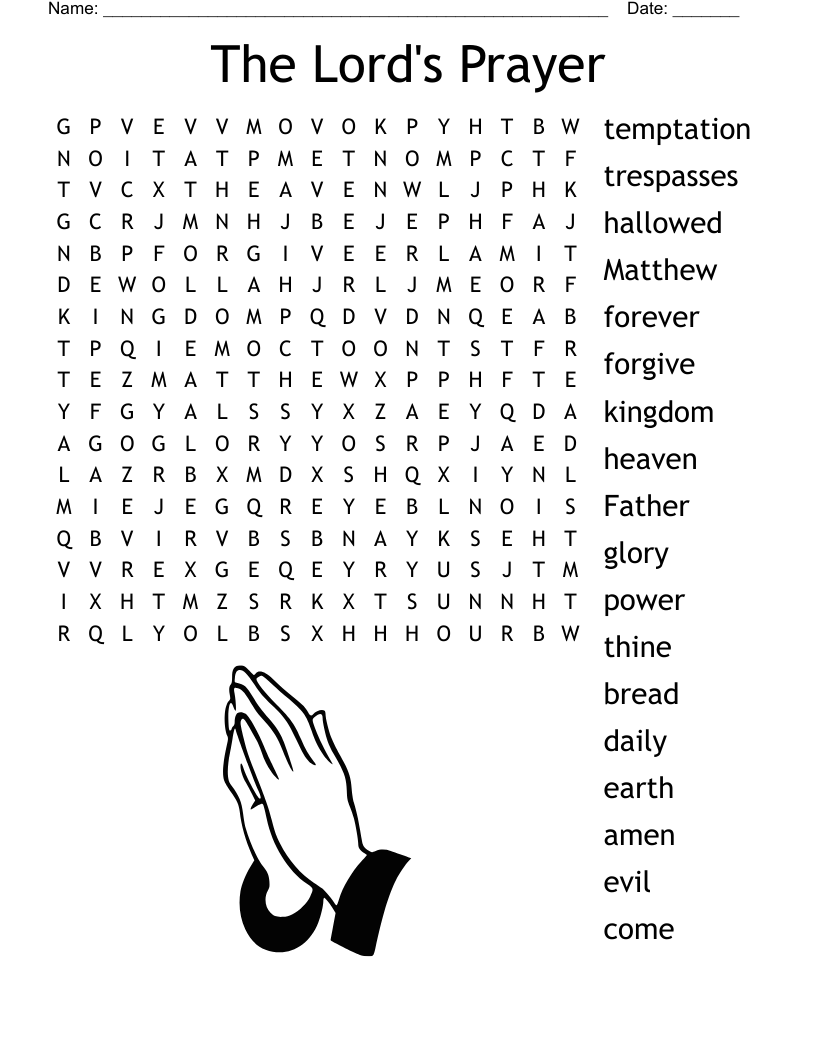 Lord s Prayer Word Search WordMint