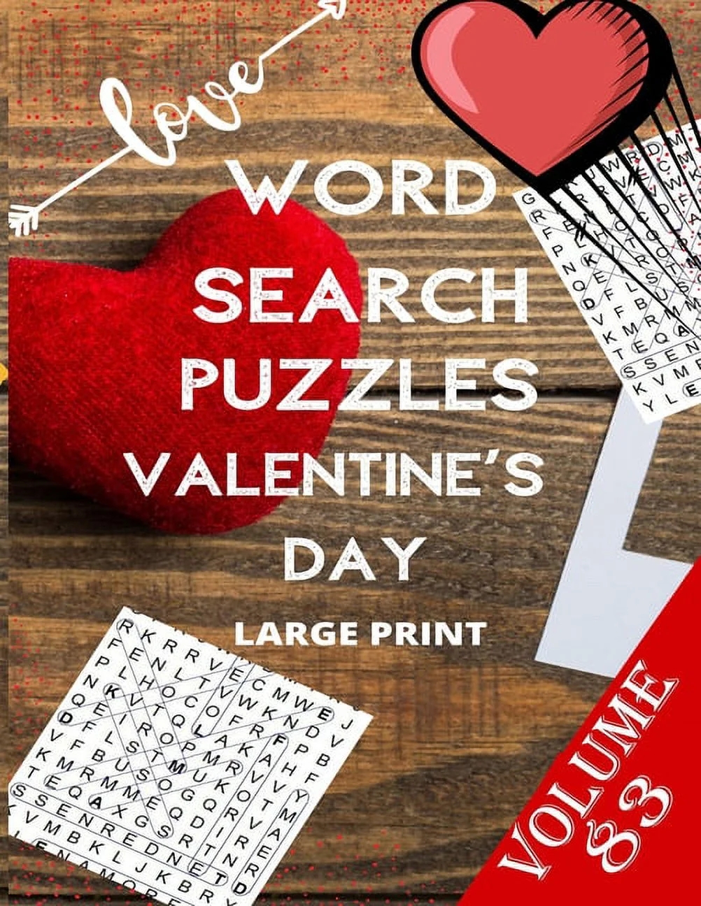 Love Word Search Puzzles Valentine s Day Large Print Volume 91 Word Search Games For Adults 8 5 11 Large Print Word Search Books Walmart