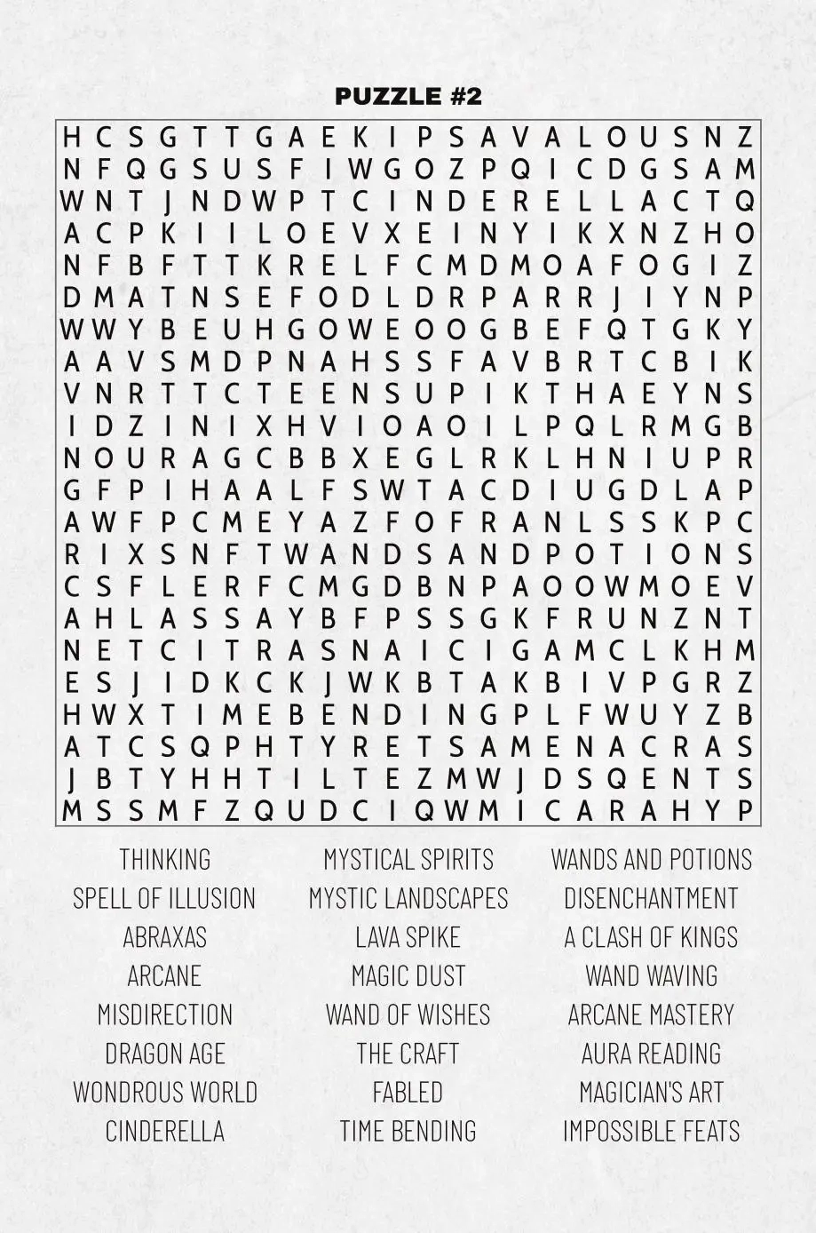 Mythical Creatures Word Search Free Printable