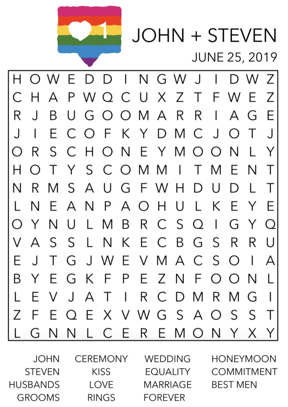 Make A Custom Word Search For Your Wedding By Prideprintables Fiverr