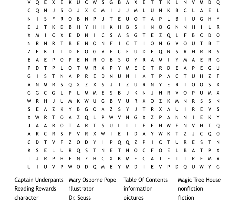 March Reading Month Word Search WordMint
