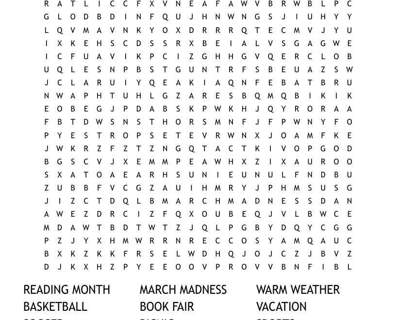 MARCH WORD SEARCH WordMint
