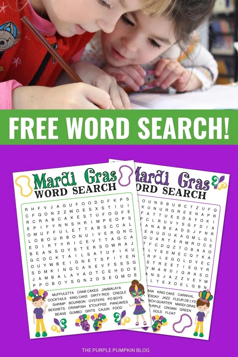 Mardi Gras Word Search Free Printable Activity For Mardi Gras