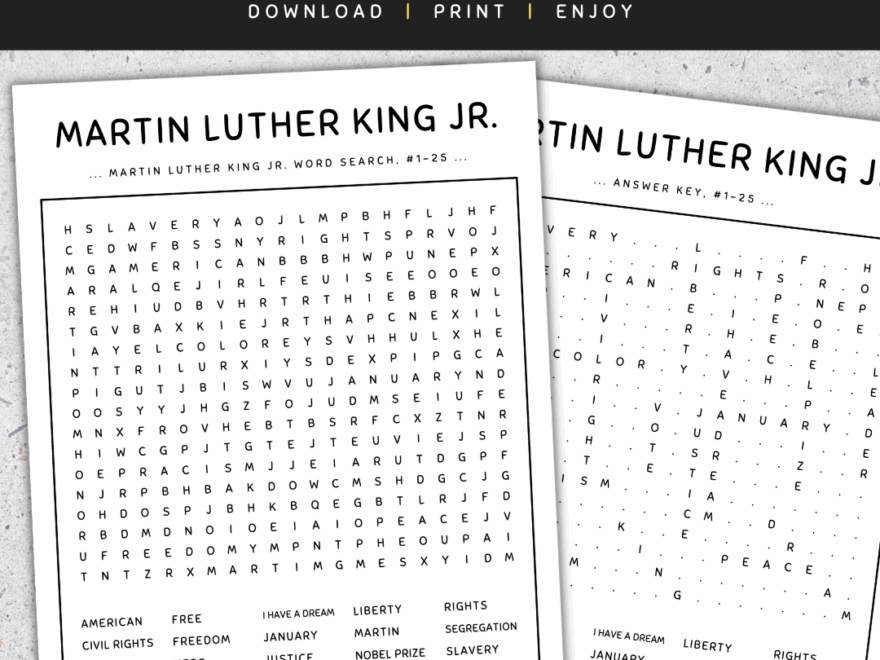 Martin Luther King Jr Word Search Puzzle Worksheet Activity Made By Teachers