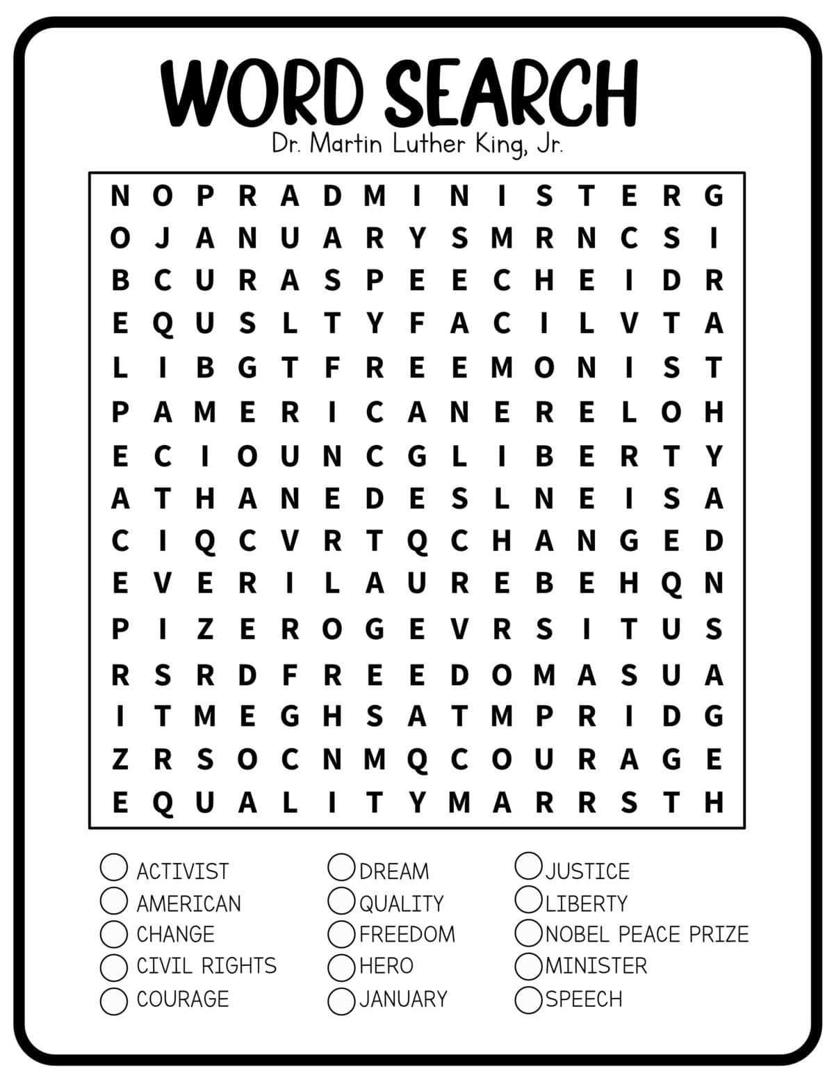 Martin Luther King Jr Worksheets Free Printables Frugal Mom Eh 