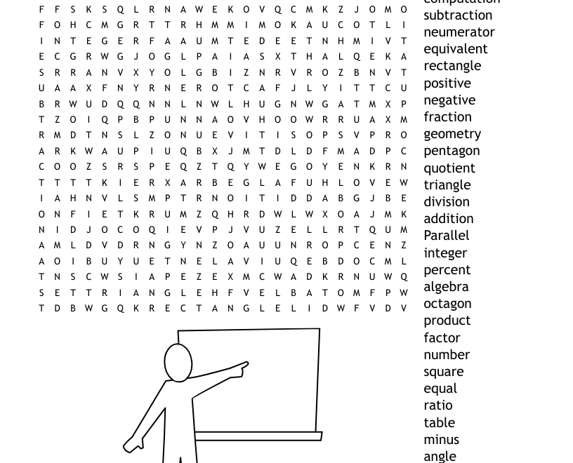 Math Terms Word Search WordMint